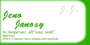 jeno janosy business card